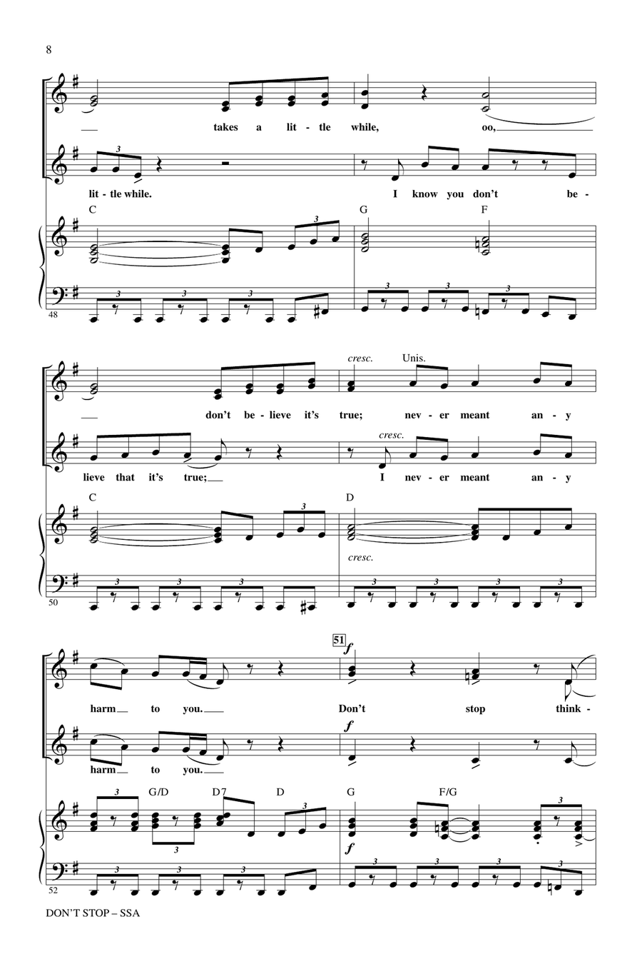 Don't Stop Don't Stop SSA scores gallery preview page 7