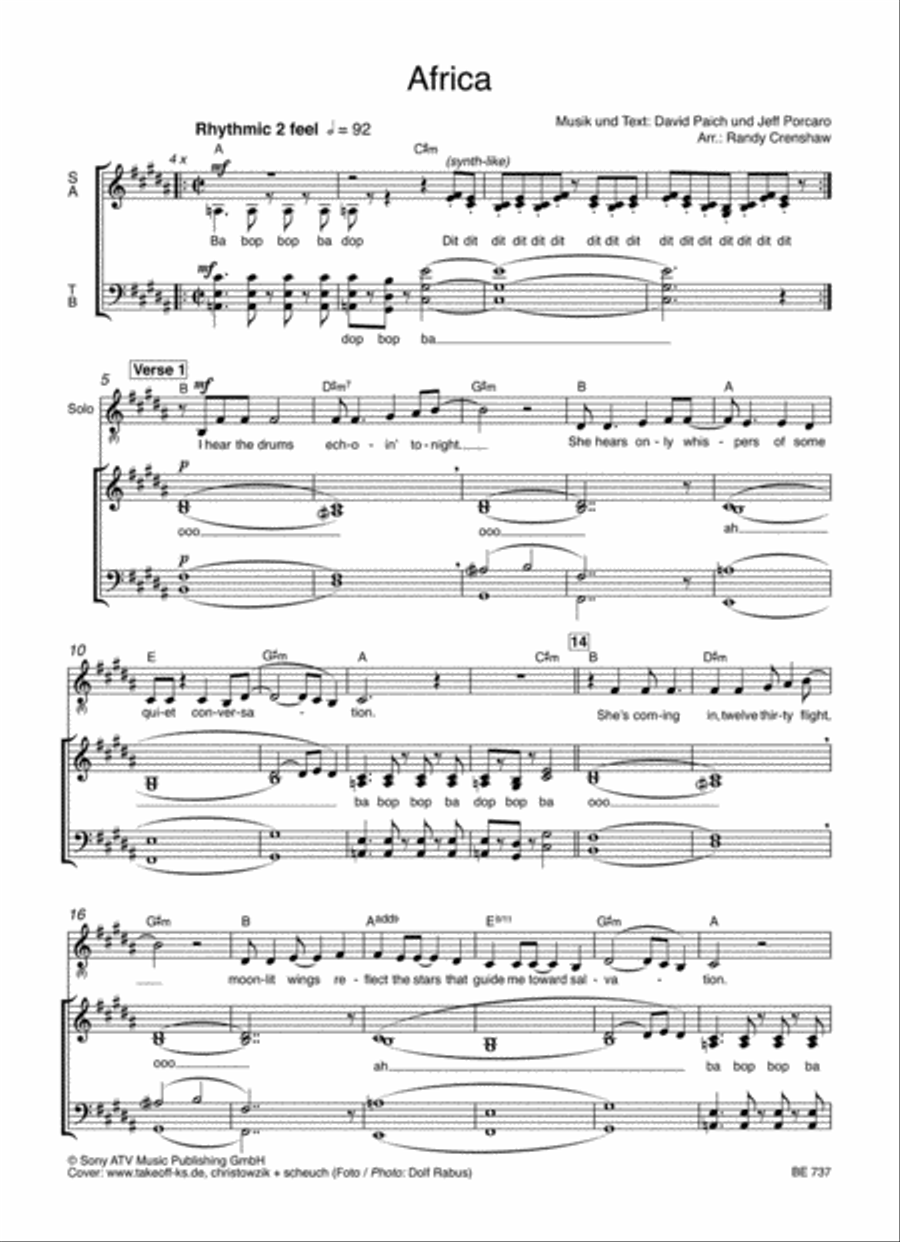 Africa 4-Part scores gallery preview page 2