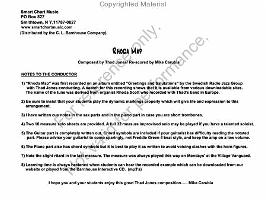 Rhoda Map Rhoda Map Jazz Ensemble scores gallery preview page 2