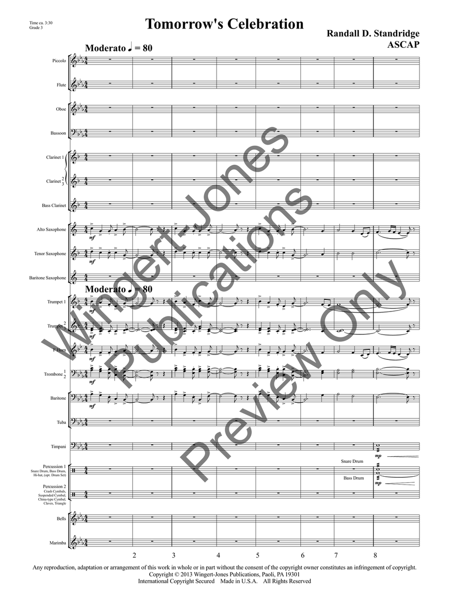 Tomorrow's Celebration Tomorrow's Celebration Concert Band scores gallery preview page 5