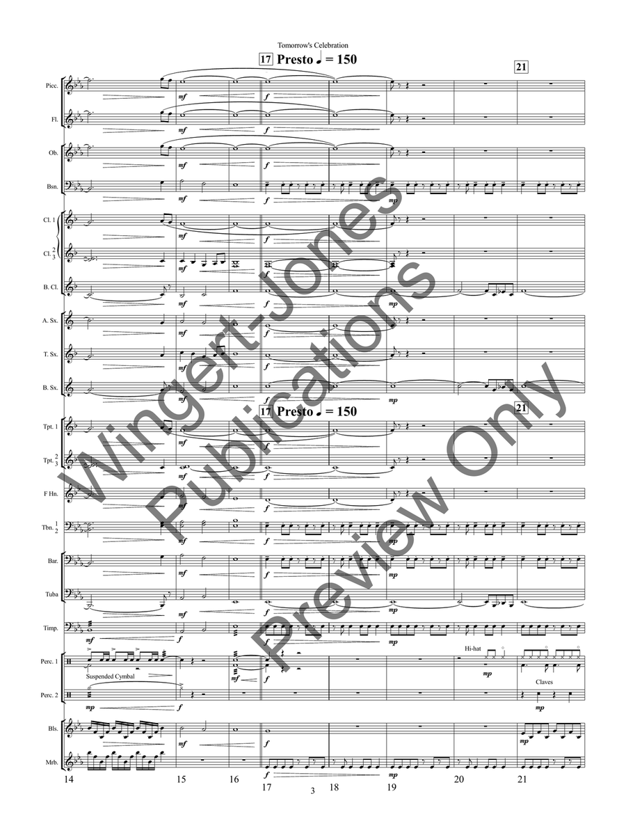 Tomorrow's Celebration Tomorrow's Celebration Concert Band scores gallery preview page 7