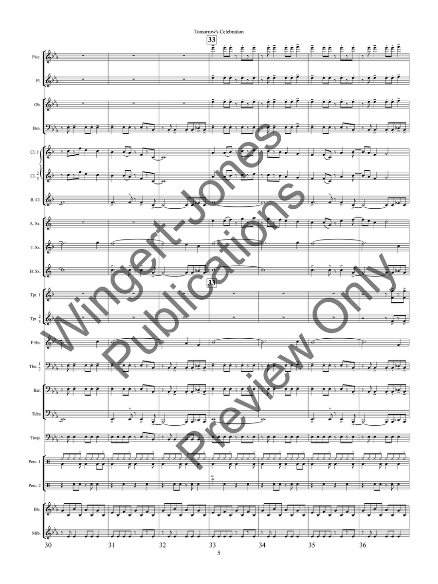 Tomorrow's Celebration Tomorrow's Celebration Concert Band scores gallery preview page 9