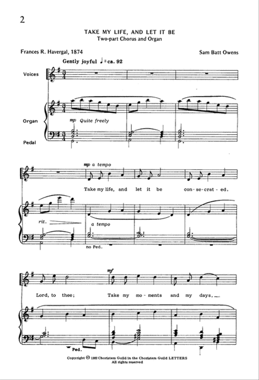 Take My Life, and Let It Be Unison Choir scores gallery preview page 2