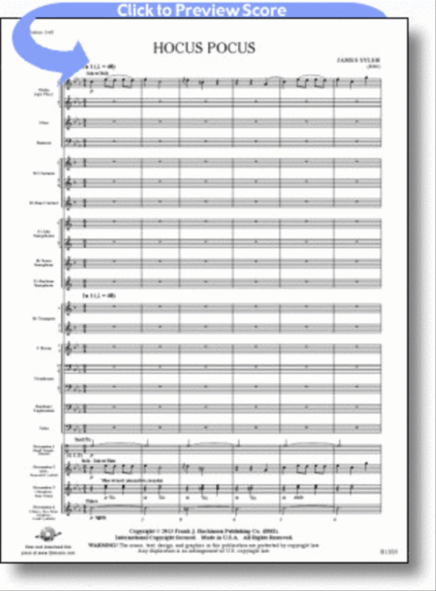 Hocus Pocus Hocus Pocus Concert Band scores gallery preview page 1