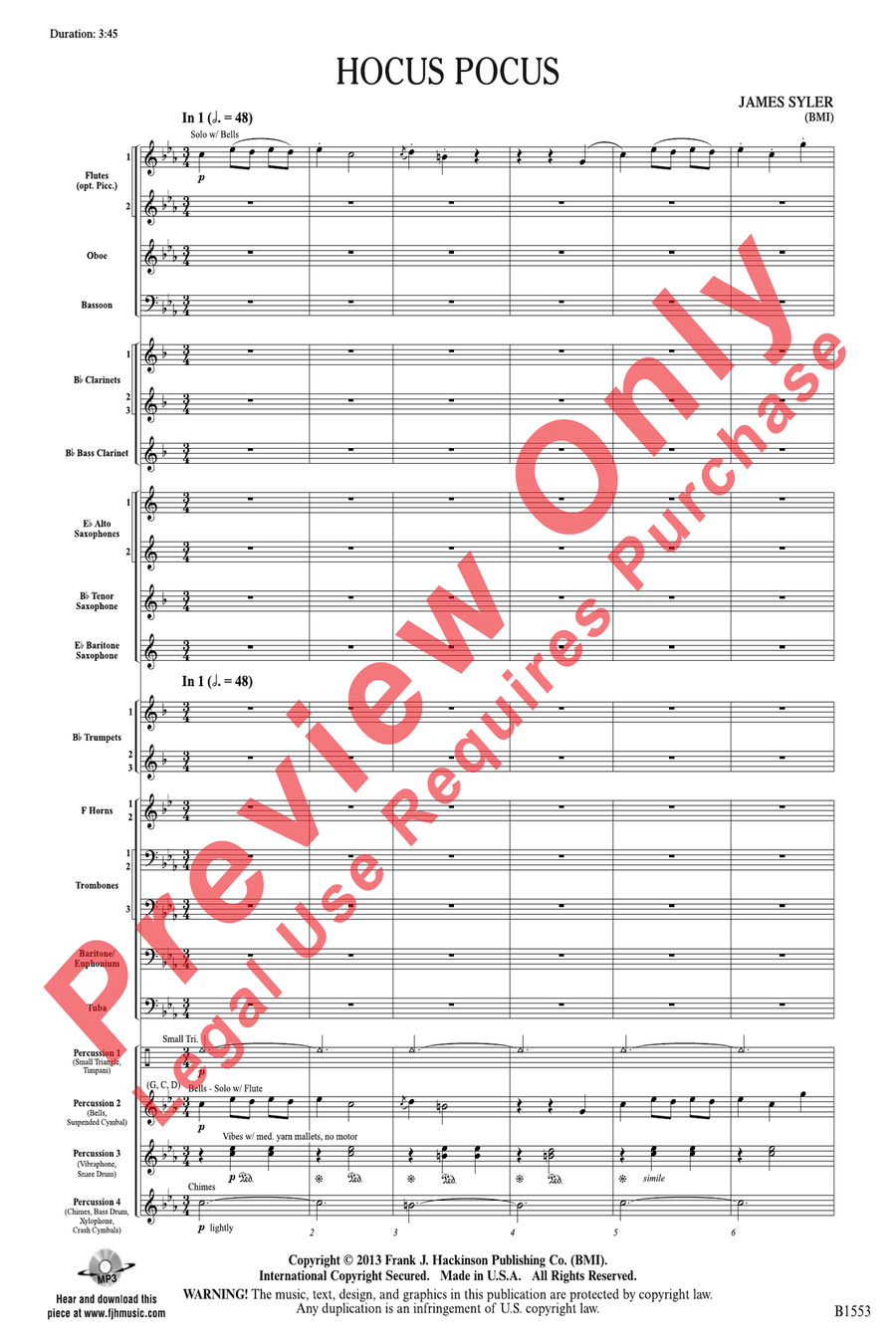 Hocus Pocus Hocus Pocus Concert Band scores gallery preview page 3