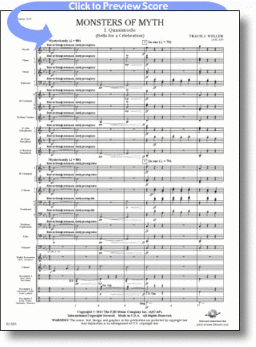 Monsters of Myth Monsters of Myth Concert Band scores gallery preview page 1