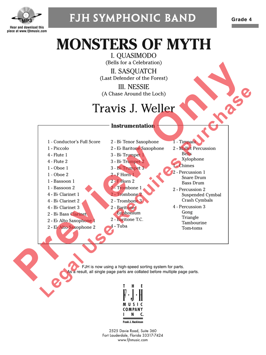 Monsters of Myth Monsters of Myth Concert Band scores gallery preview page 2