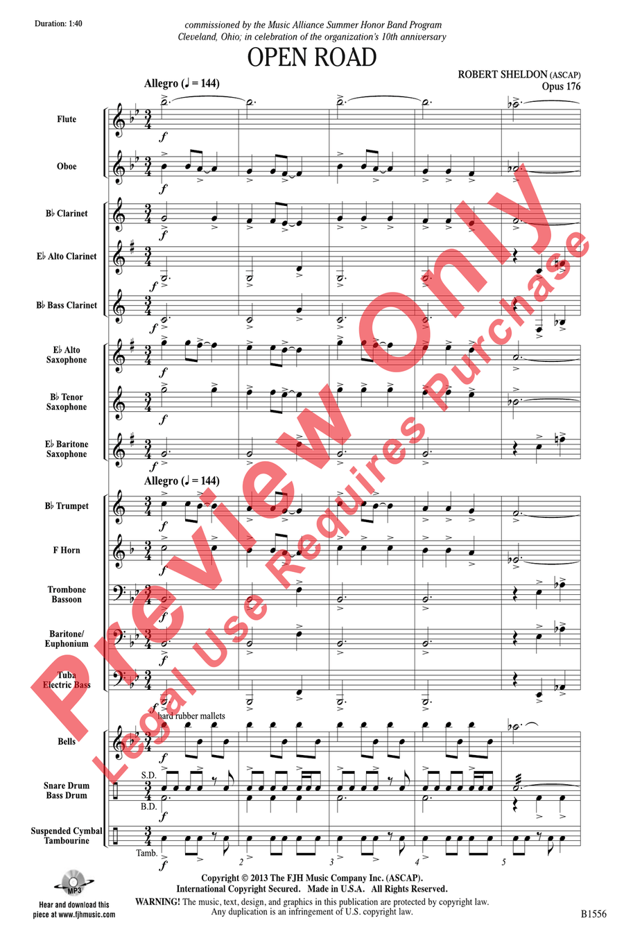 Open Road Open Road Concert Band scores gallery preview page 3