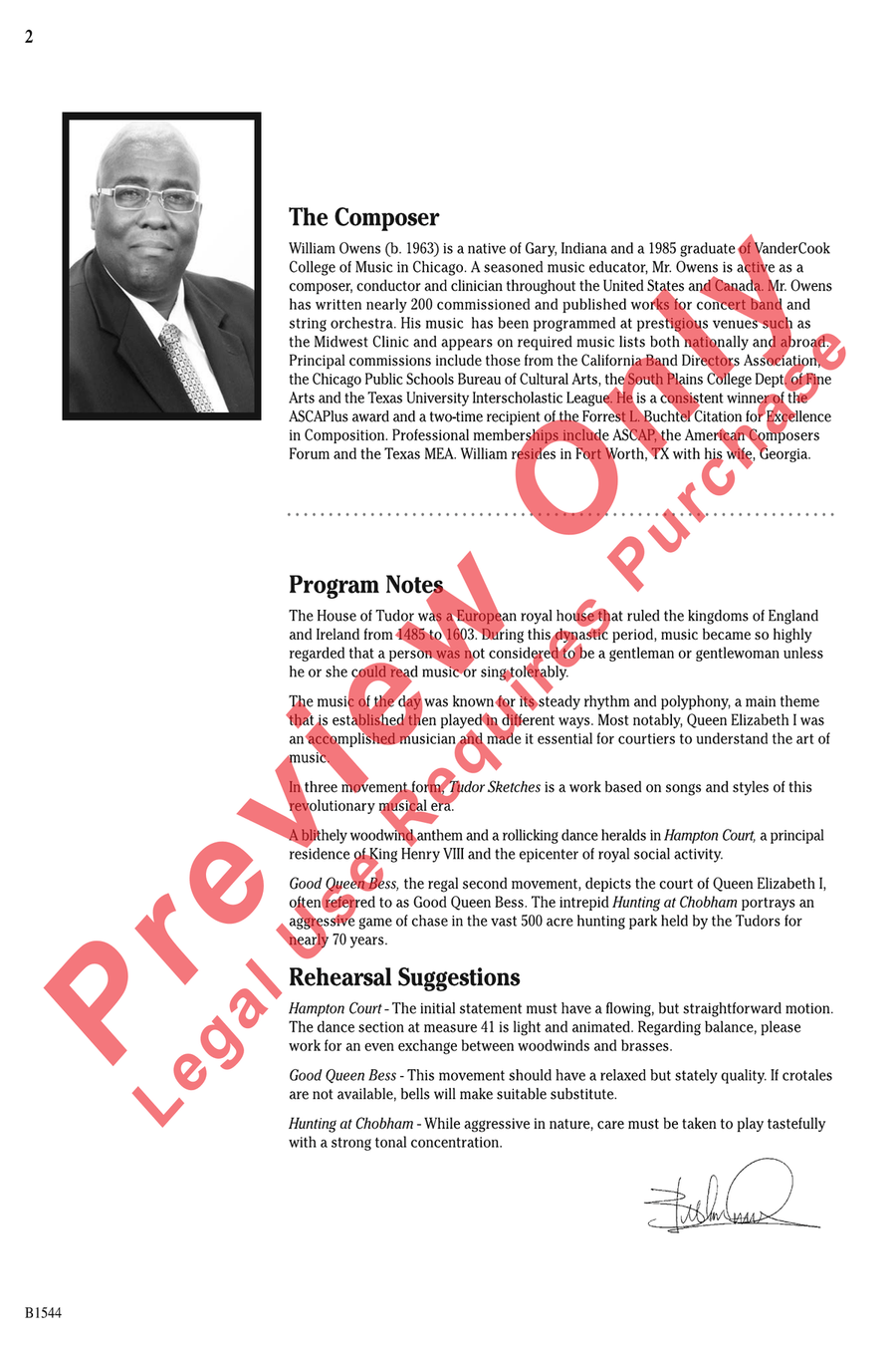 Tudor Sketches Concert Band scores gallery preview page 2