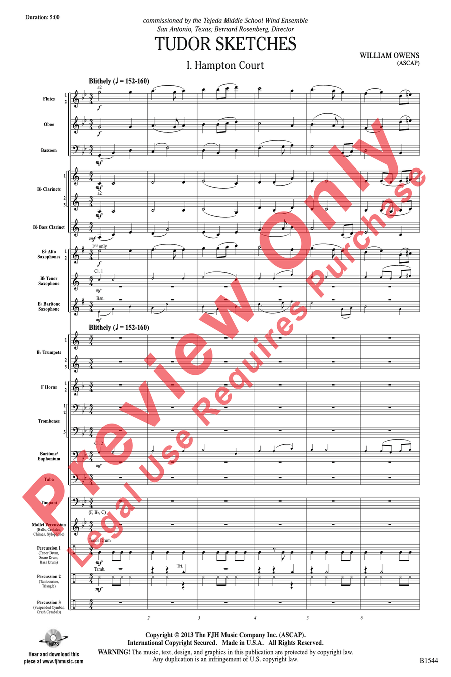 Tudor Sketches Concert Band scores gallery preview page 3