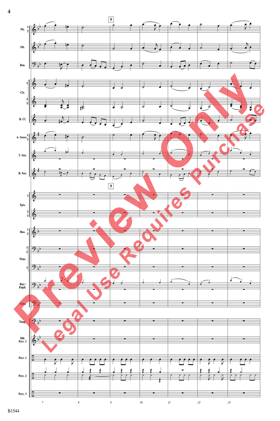 Tudor Sketches Concert Band scores gallery preview page 4