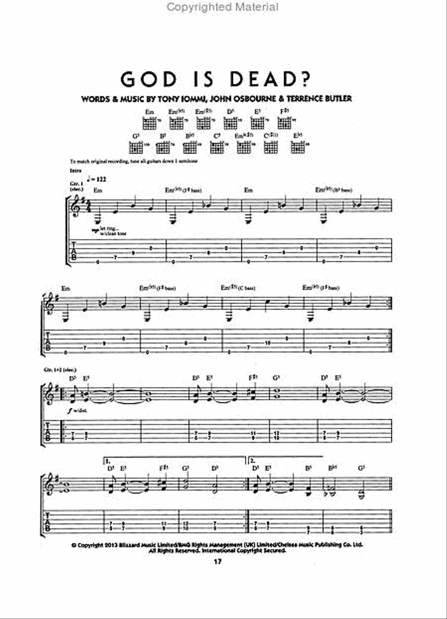 Black Sabbath – 13 Electric Guitar scores gallery preview page 4