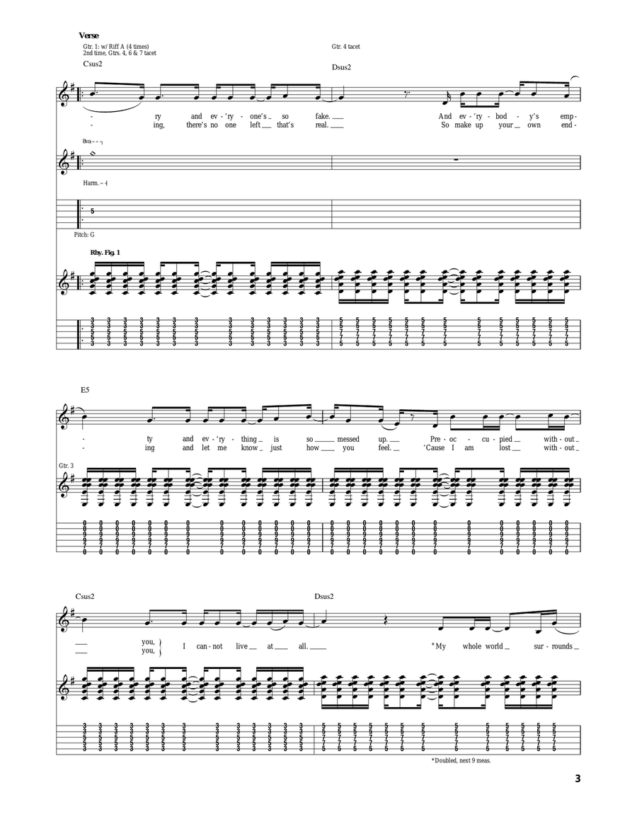 Blurry Blurry Acoustic Guitar scores gallery preview page 3