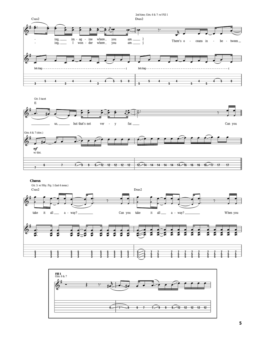 Blurry Blurry Acoustic Guitar scores gallery preview page 5