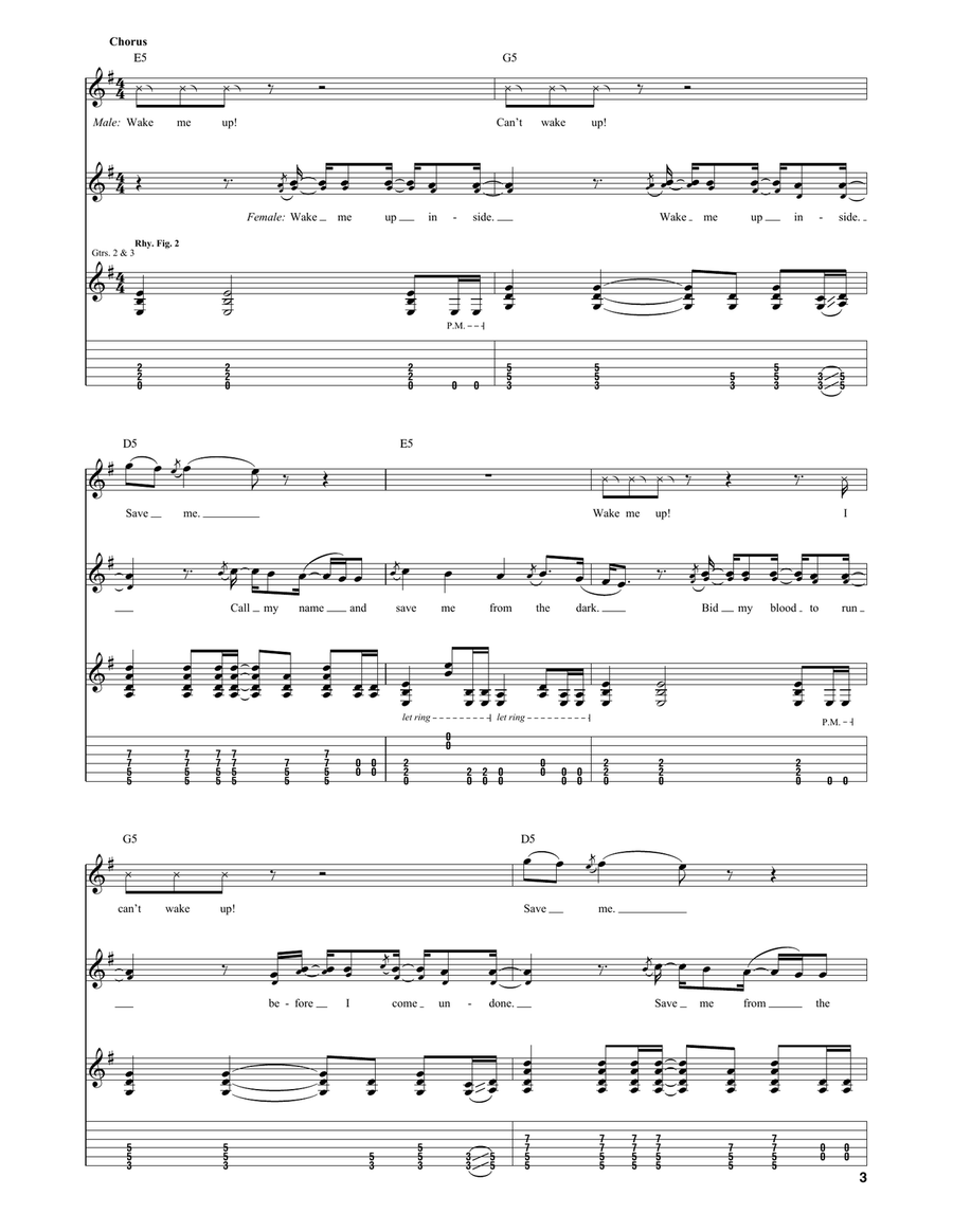 Bring Me To Life Bring Me To Life Acoustic Guitar scores gallery preview page 3