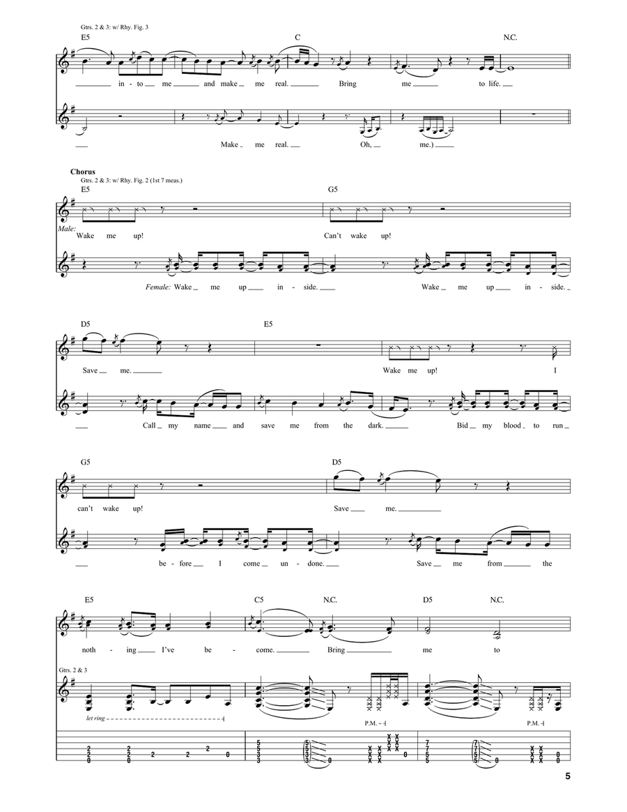 Bring Me To Life Bring Me To Life Acoustic Guitar scores gallery preview page 5