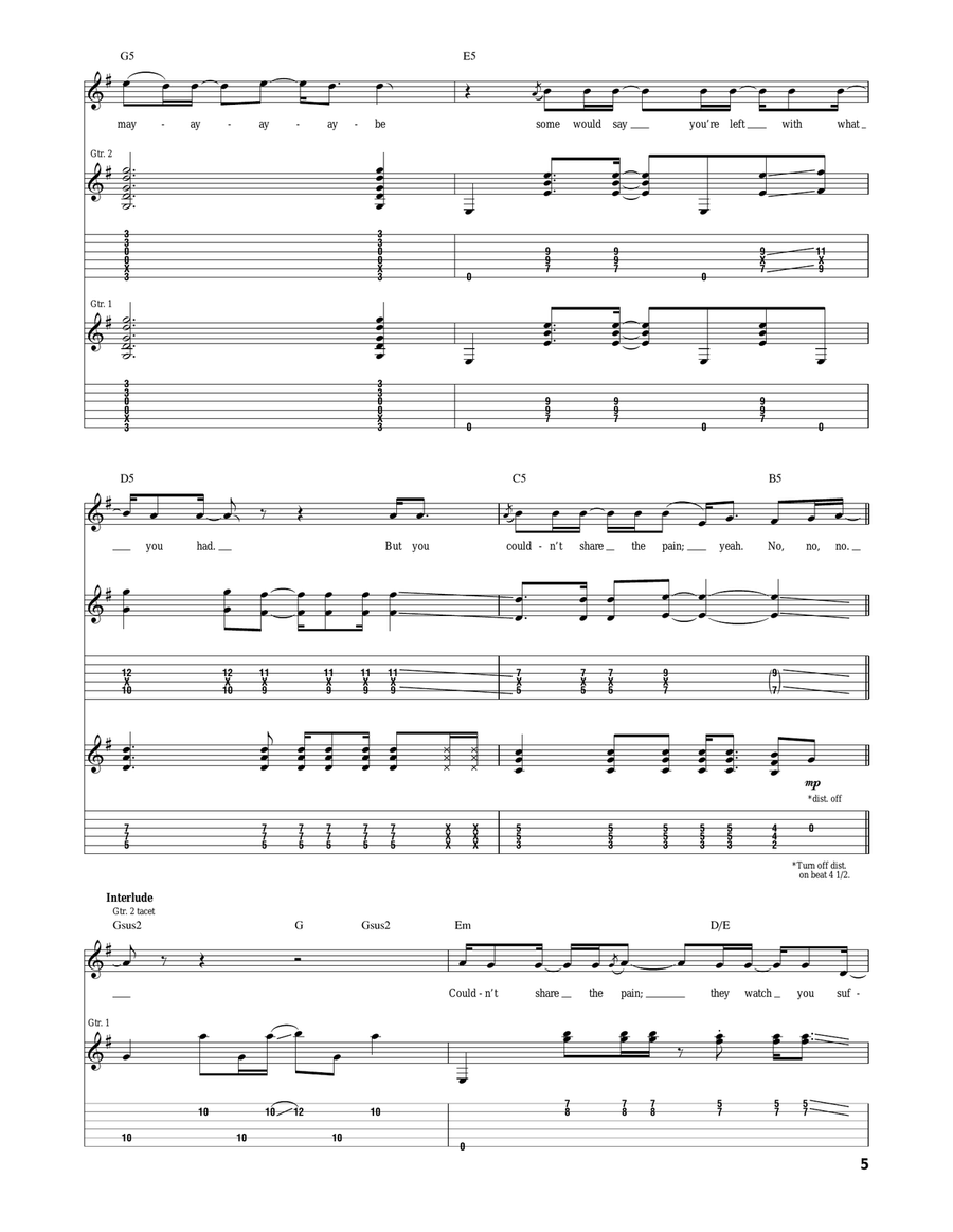 Far Behind Far Behind Acoustic Guitar scores gallery preview page 5