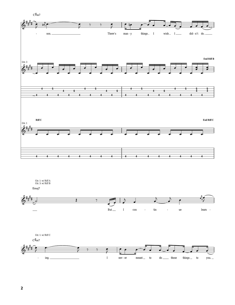 The Reason The Reason Acoustic Guitar scores gallery preview page 2