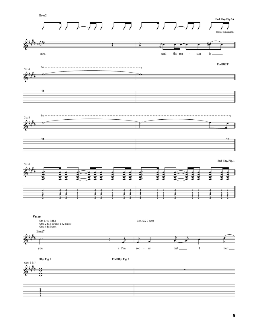 The Reason The Reason Acoustic Guitar scores gallery preview page 5