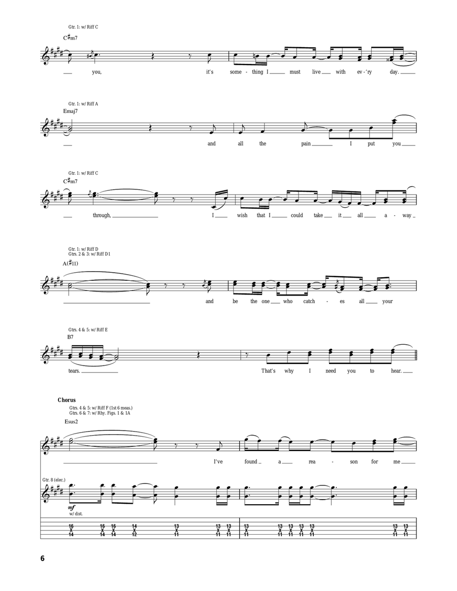The Reason The Reason Acoustic Guitar scores gallery preview page 6