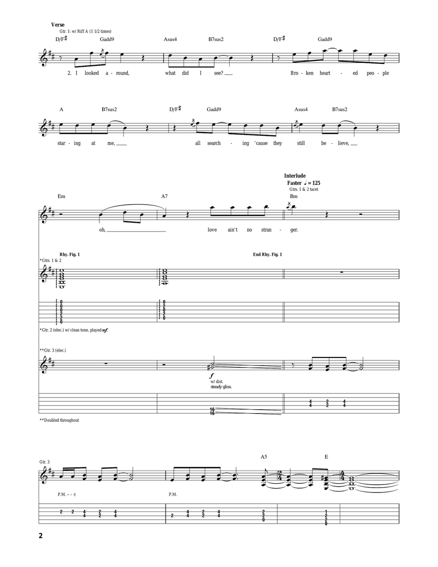Love Ain't No Stranger Love Ain't No Stranger Acoustic Guitar scores gallery preview page 2