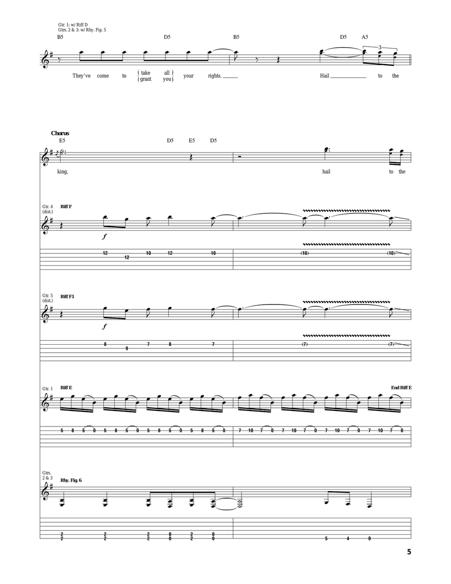 Hail To The King Hail To The King Acoustic Guitar scores gallery preview page 5