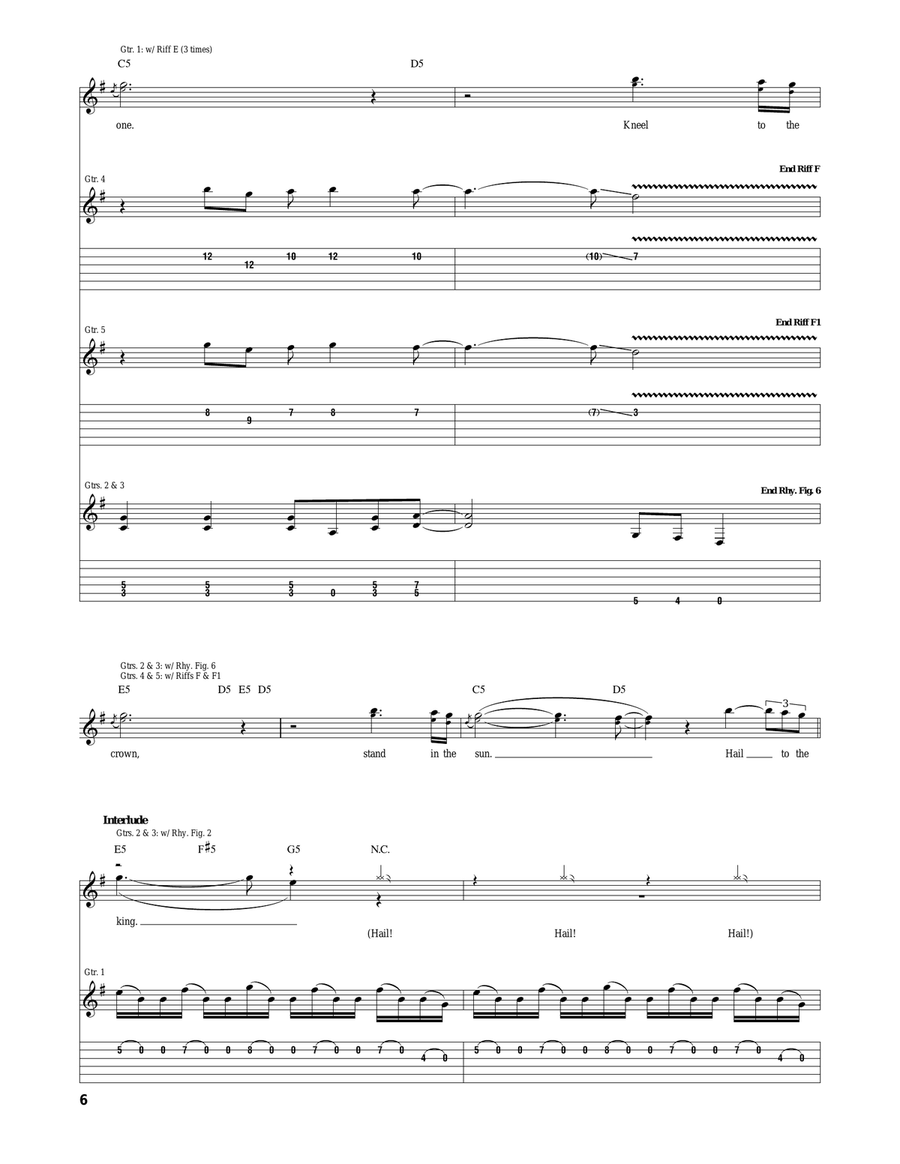 Hail To The King Hail To The King Acoustic Guitar scores gallery preview page 6