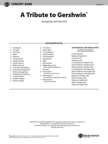 A Tribute to Gershwin: Score