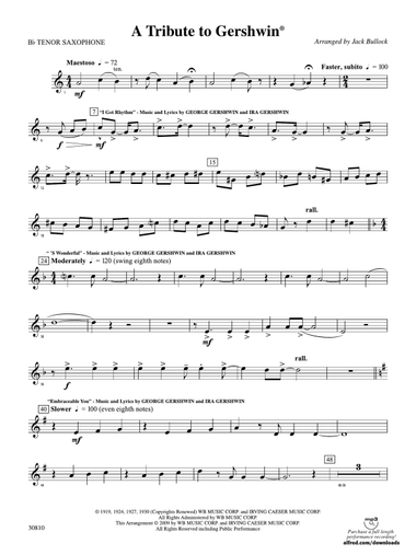 A Tribute to Gershwin: B-flat Tenor Saxophone