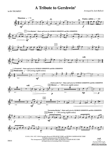 A Tribute to Gershwin: 1st B-flat Trumpet