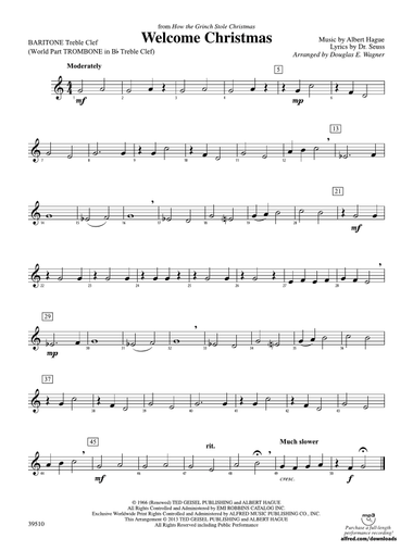 Welcome Christmas (from How the Grinch Stole Christmas): Baritone T.C.