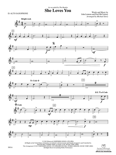 She Loves You: E-flat Alto Saxophone