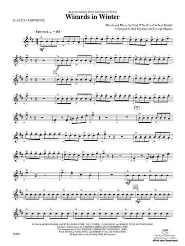 Wizards in Winter: E-flat Alto Saxophone