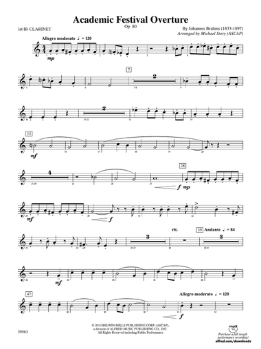 Academic Festival Overture: 1st B-flat Clarinet