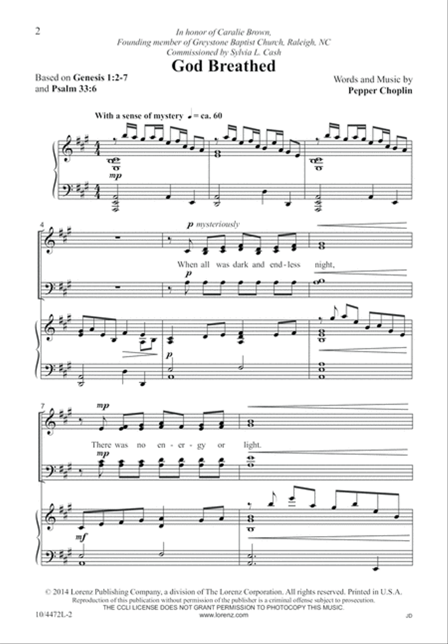God Breathed God Breathed 4-Part scores gallery preview page 3
