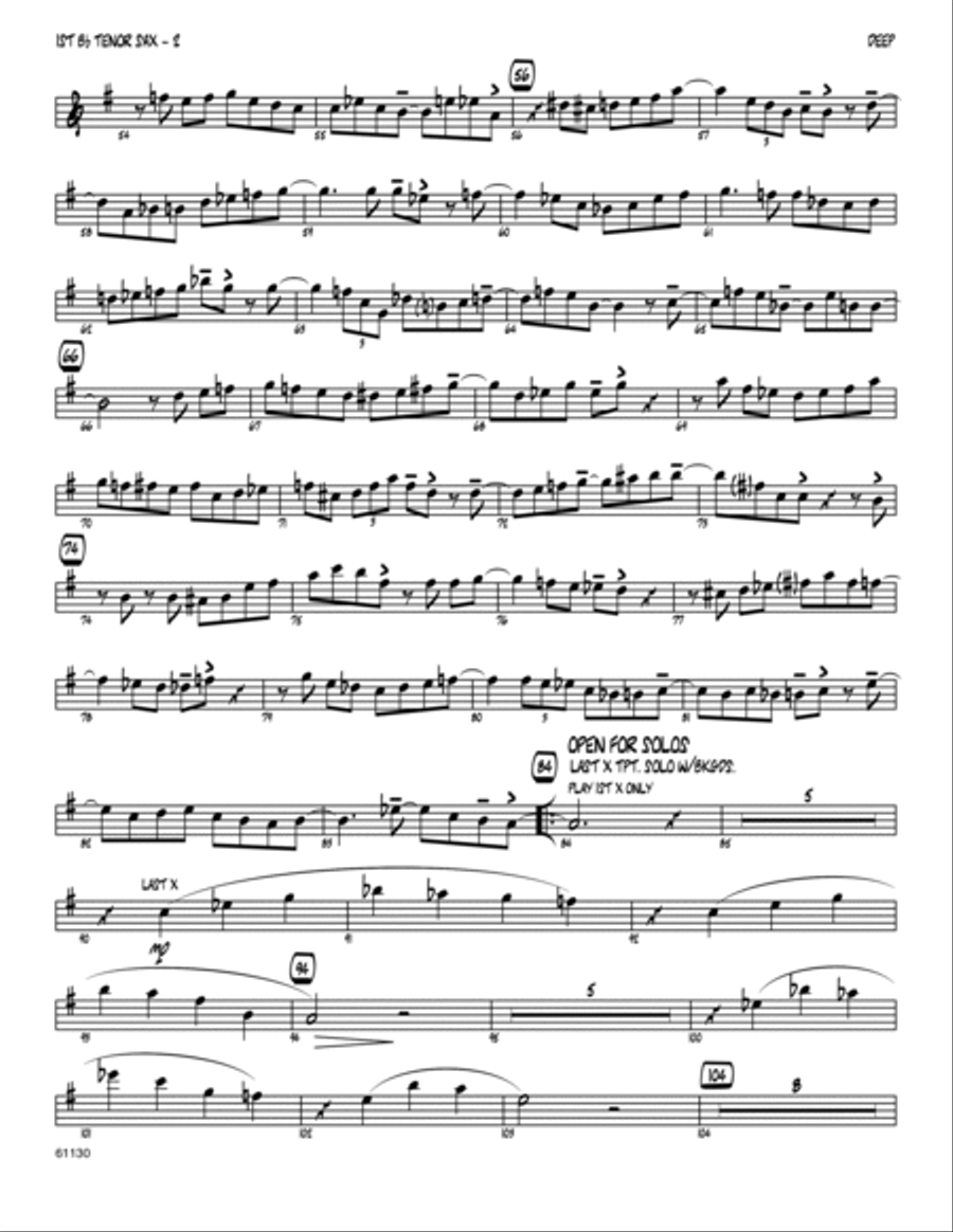 Deep - Tenor Sax 1 Jazz Ensemble scores gallery preview page 2