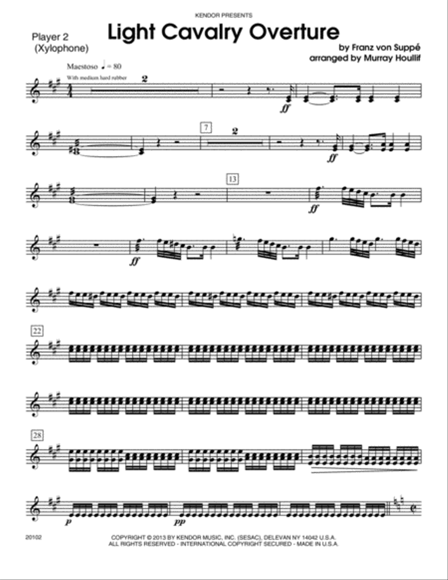 Light Cavalry Overture - Percussion 2 Percussion scores gallery preview page 1