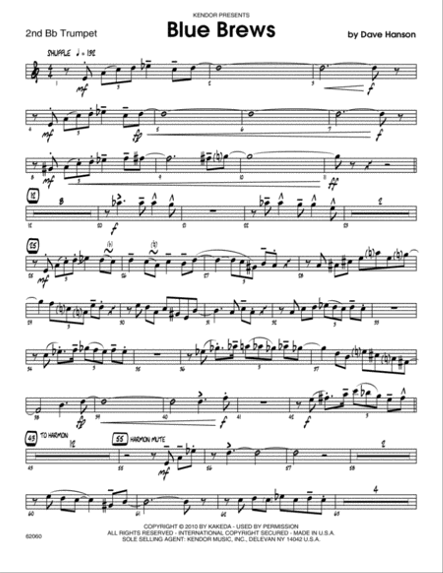 Blue Brews - Trumpet 2 Jazz Ensemble scores gallery preview page 1