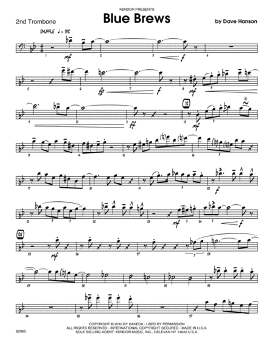 Blue Brews - Trombone 2 Jazz Ensemble scores gallery preview page 1
