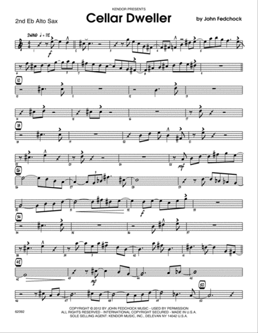 Cellar Dweller - Alto Sax 2 Jazz Ensemble scores gallery preview page 1