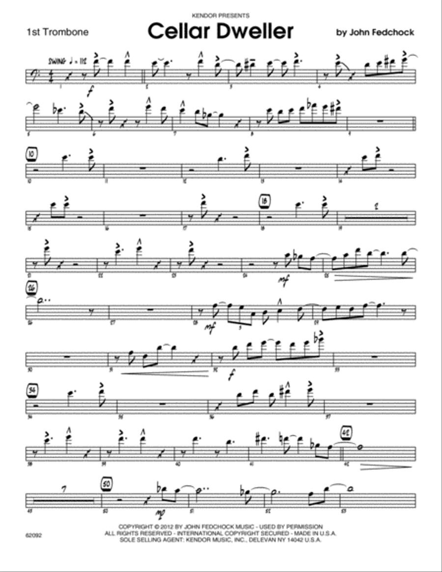 Cellar Dweller - Trombone 1 Jazz Ensemble scores gallery preview page 1