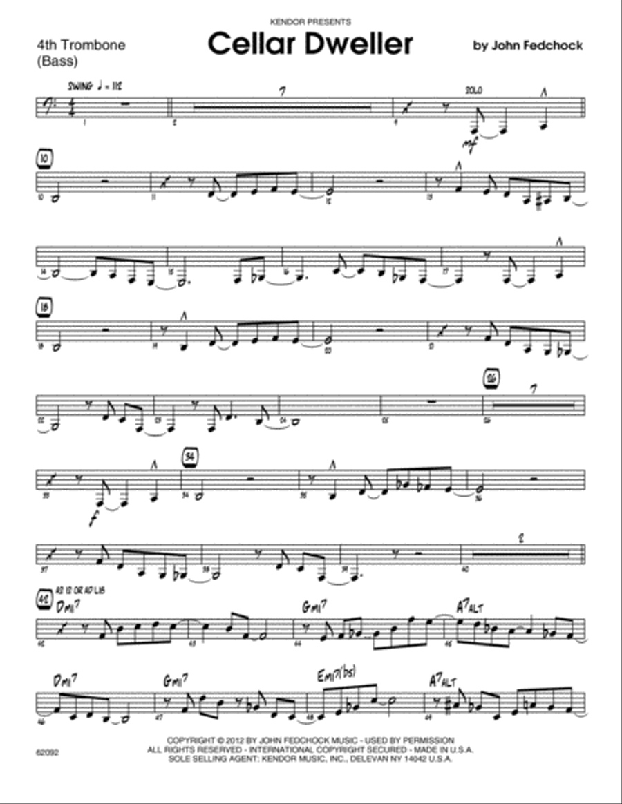 Cellar Dweller - Trombone 4 Jazz Ensemble scores gallery preview page 1