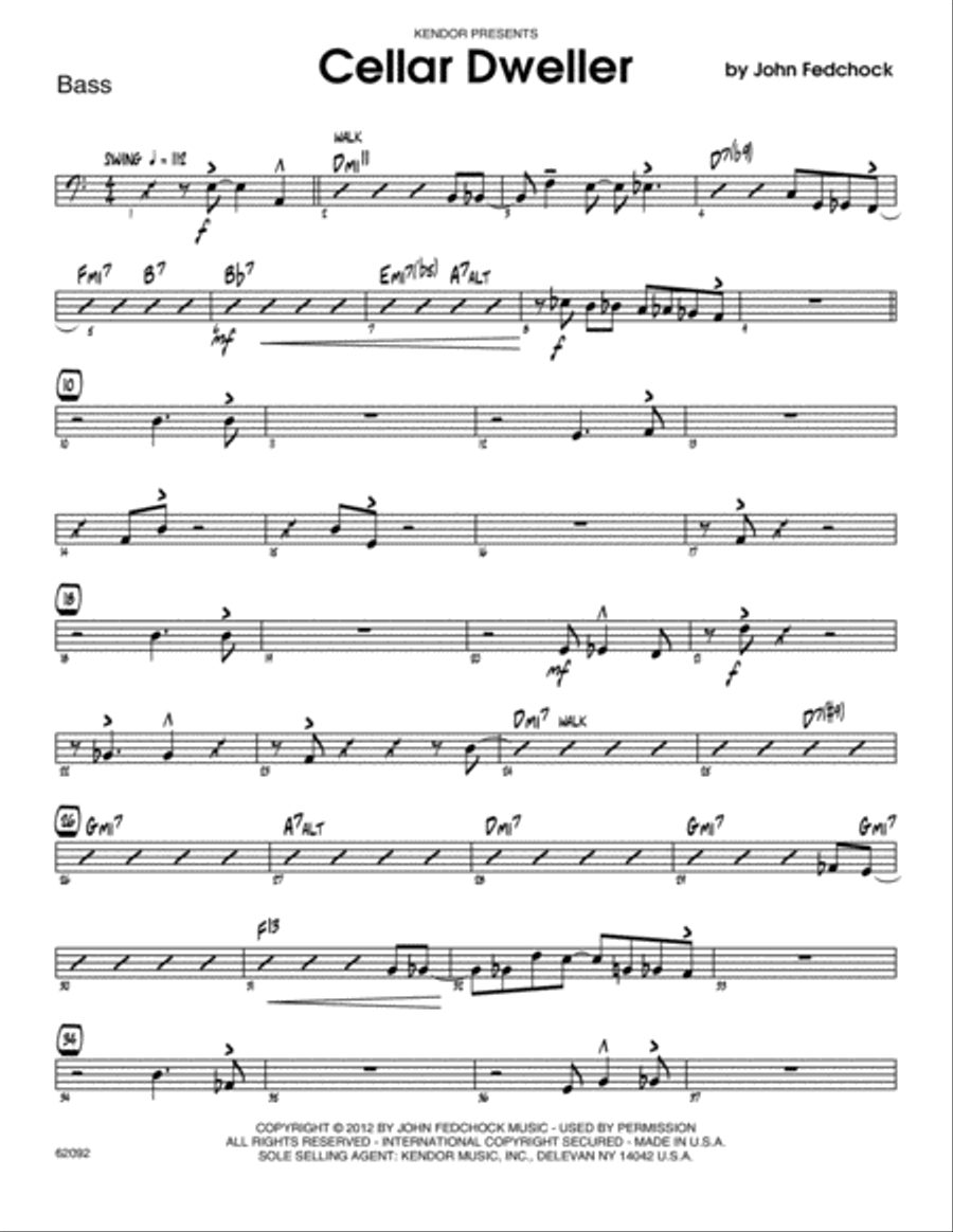 Cellar Dweller - Bass Jazz Ensemble scores gallery preview page 1