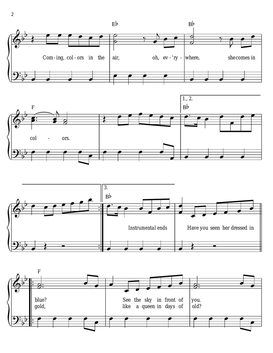 She's A Rainbow She's A Rainbow Easy Piano scores gallery preview page 2