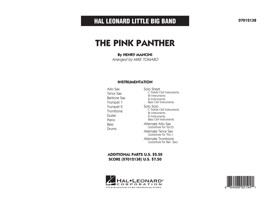 The Pink Panther - Full Score Jazz Ensemble scores gallery preview page 1