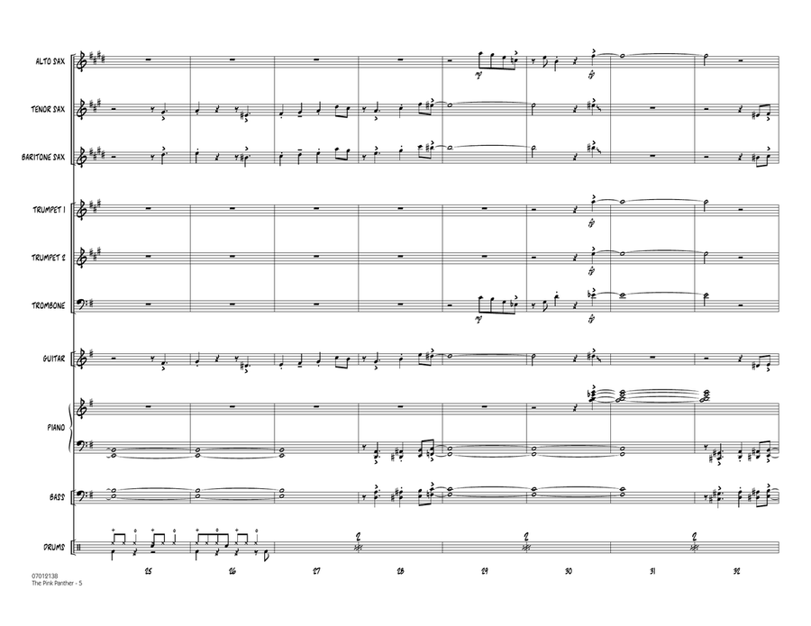 The Pink Panther - Full Score Jazz Ensemble scores gallery preview page 5