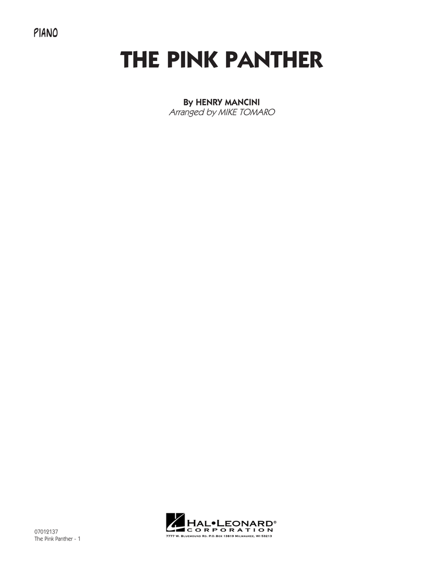 The Pink Panther - Piano The Pink Panther - Piano Jazz Ensemble scores gallery preview page 1