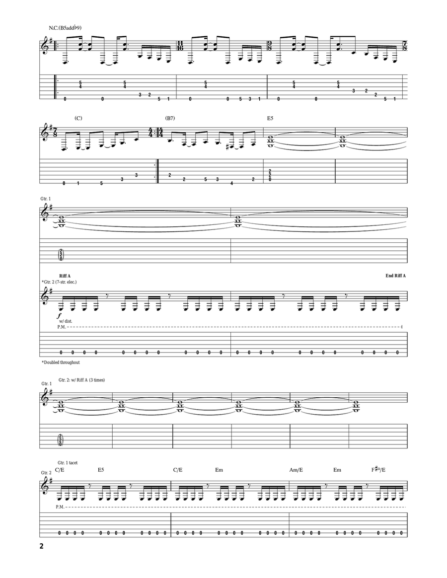 The Enemy Inside The Enemy Inside Guitar Tablature scores gallery preview page 2