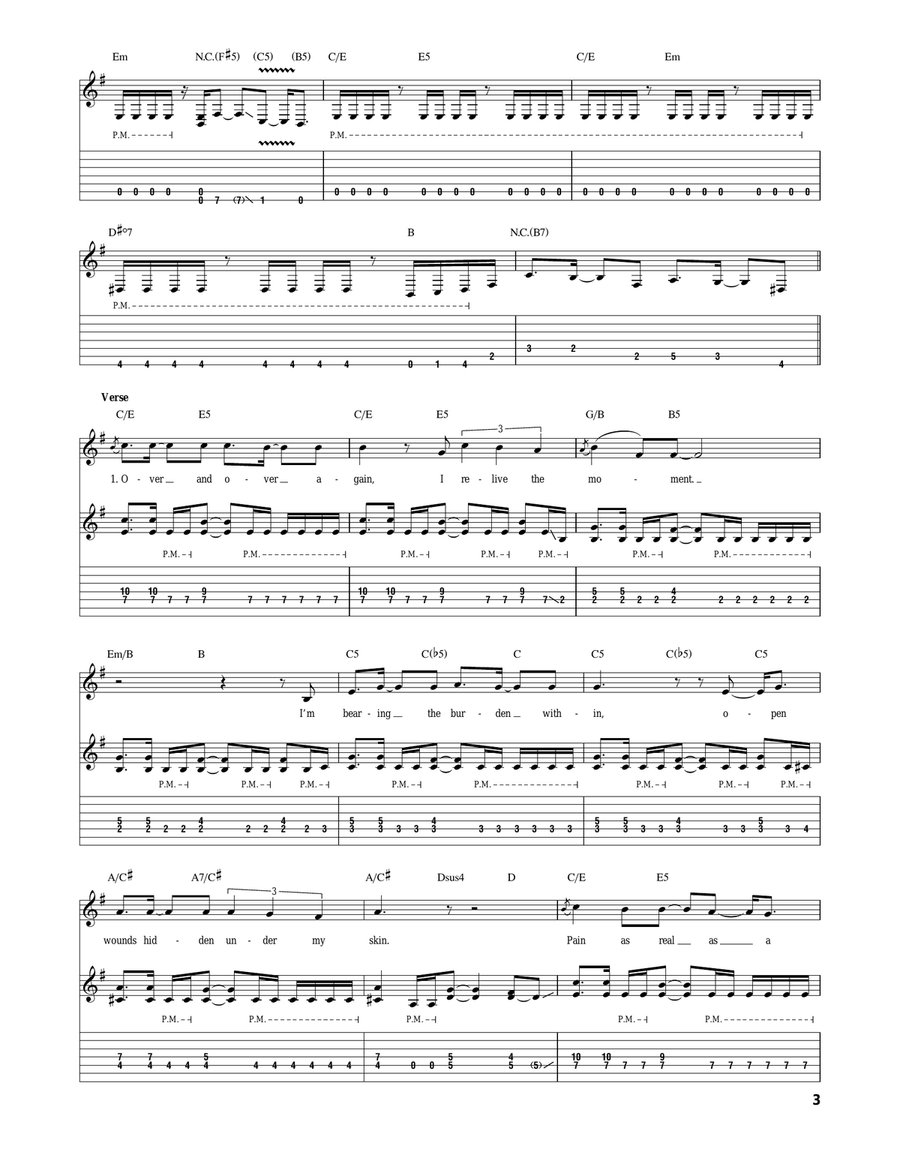 The Enemy Inside The Enemy Inside Guitar Tablature scores gallery preview page 3