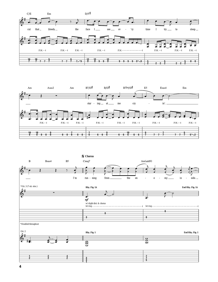 The Enemy Inside The Enemy Inside Guitar Tablature scores gallery preview page 4